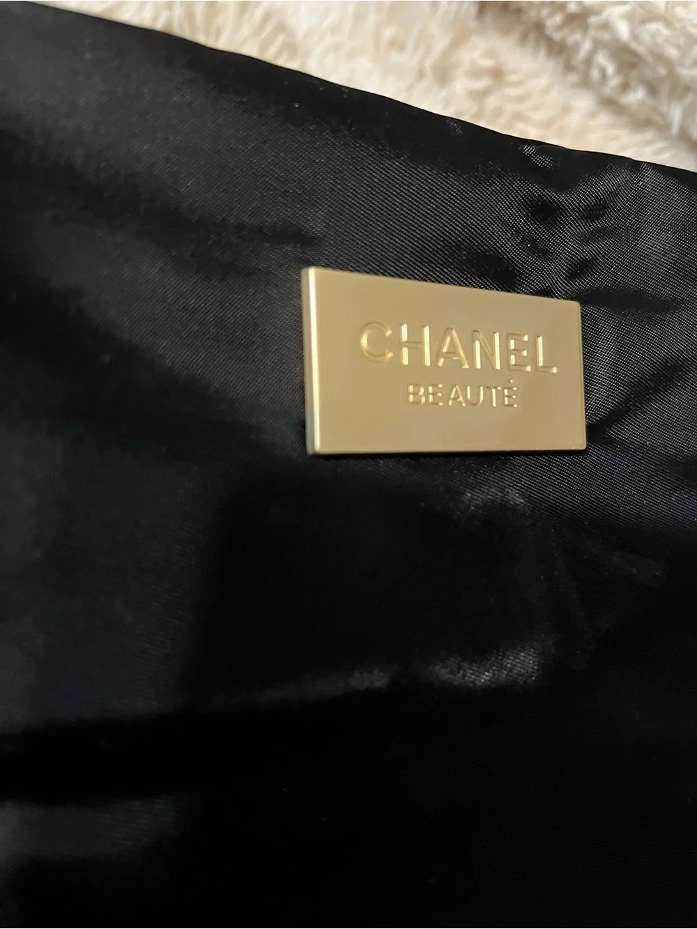 Black Nylon Chanel Toiletry Bag with Gold Hardware